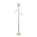 Elegant Garden Design Elegant Designs LF2002-GLD 3 Light Floor Lamp with Scalloped Glass Shades; Gold LF2002-GLD